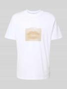 HUGO T-Shirt mit Label-Print Modell 'Deterni' in Weiss, Größe M