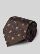 BOSS Seidenkrawatte mit Strukturmuster in Dunkelbraun, Größe 1