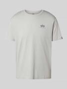 Alpha Industries T-Shirt mit Label-Print und Rundhalsausschnitt in Hel...