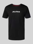 Alpha Industries T-Shirt mit Label-Print in Black, Größe L