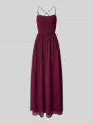 Laona Abendkleid mit Spaghettiträgern und Raffungen in Bordeaux, Größe...