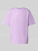 KARL KANI T-Shirt mit Label-Stitching in Violett, Größe L