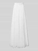 Luxuar Midirock mit Nahtreißverschluss in Offwhite, Größe 34