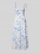 YAS Cocktailkleid mit Herz-Ausschnitt Modell 'ELIN' in Blau, Größe 38