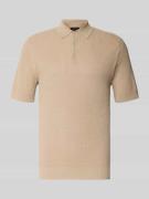 Matinique Slim Fit Poloshirt mit Knopfleiste in Beige, Größe L
