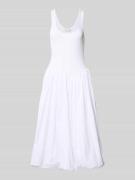 Copenhagen Muse Midikleid mit Rundhalsausschnitt in Offwhite, Größe L
