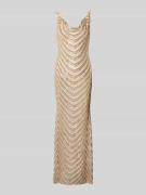 Lipsy Abendkleid mit Paillettenbesatz in Gold, Größe 40