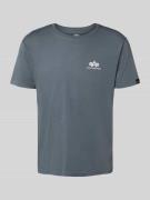 Alpha Industries T-Shirt mit Label-Print und Rundhalsausschnitt in Hel...