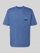 HUGO T-Shirt mit Label-Print Modell 'Dusplito' in Rauchblau, Größe L