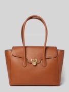 Lauren Ralph Lauren Lederhandtasche mit Label-Anhänger in Cognac, Größ...