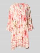 ZABAIONE Minikleid aus Viskose im Stufen-Loook in Apricot, Größe L
