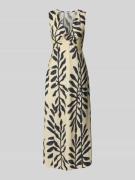 ZABAIONE Midikleid mit V-Ausschnitt in Ecru, Größe L