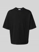 REVIEW Boxy Fit T-Shirt mit Rundhalsausschnitt in Black, Größe L