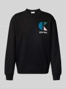 Calvin Klein Jeans Sweatshirt mit Label-Print in Black, Größe M