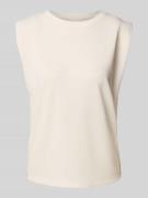 Jake*s Collection Regular Fit T-Shirt mit Kappärmeln in Beige, Größe M