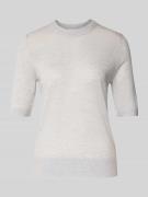 Jake*s Collection Strickshirt aus Wolle mit Rundhalsausschnitt in Kitt...