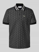 Lacoste Regular Fit Poloshirt mit Allover-Muster in Black, Größe L