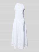 Stella Nova Maxikleid mit Lochstickerei in Weiss, Größe 38