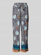 More & More Stoffhose aus Viskose mit Bindegürtel in Marine, Größe 34