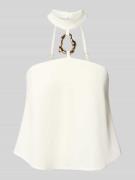 Rinascimento Neckholder-Cocktailshirt mit Applikation in Weiss, Größe ...