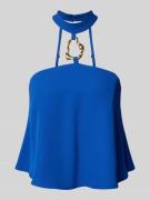 Rinascimento Regular Fit Top mit Applikation in Blau, Größe L