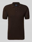MCNEAL Regular Fit Poloshirt mit Knopfleiste in Schoko, Größe L
