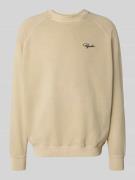 Pegador Sweatshirt mit Label-Stitching in Offwhite, Größe L