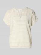 s.Oliver RED LABEL Relaxed Fit T-Shirt mit V-Ausschnitt in Sand, Größe...