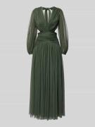 LACE & BEADS Abendkleid mit V-Ausschnitt und Cut Outs in Oliv, Größe M