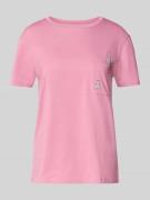 Jake*s Casual T-Shirt mit Brusttasche in Mauve, Größe S