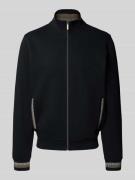 bugatti Sweatjacke mit Stehkragen in Black, Größe L