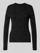 HUGO Longsleeve aus Viskose-Mix in Strick-Optik Modell 'Satero' in Bla...