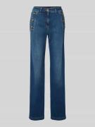 Luisa Cerano Flared Cut Jeans mit Knöpfen und Gesäßtaschen in Blau, Gr...