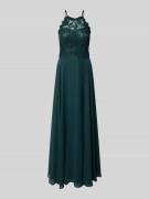 V.M. Abendkleid mit Spitze und Cut Out im Rücken in Dunkelgruen, Größe...