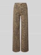MOS MOSH Wide Fit Jeans mit Animal-Print Modell 'Dara Leo Pants' in Be...