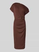 Rinascimento Cocktailkleid im One-Shoulder-Look in Schoko, Größe S