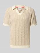 Scotch & Soda Poloshirt mit V-Ausschnitt in Offwhite, Größe L