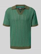 Scotch & Soda Poloshirt mit V-Ausschnitt in Oliv, Größe L