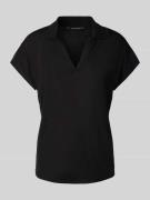 comma Regular Fit Poloshirt aus Viskose-Leinen-Mix in Black, Größe 38