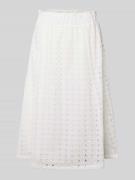 Milano Italy Midirock aus reiner Baumwolle in Offwhite, Größe 42