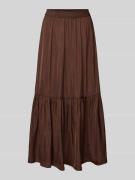 Zero Maxirock mit elastischem Bund in Mittelbraun, Größe 44