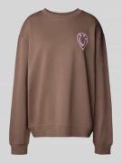 Hugo Blue Oversized Sweatshirt mit Rundhalsausschnitt in Mud, Größe L