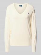 Polo Ralph Lauren Strickpullover mit Logo-Stitching und V-Ausschnitt i...