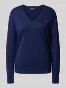 Polo Ralph Lauren Strickpullover mit Logo-Stitching und V-Ausschnitt i...