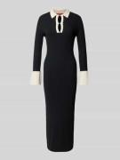 HUGO Midikleid mit Feinripp Modell 'Sharry' in Black, Größe S