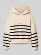 Calvin Klein Jeans Oversized Hoodie mit Kapuze in Sand, Größe 140