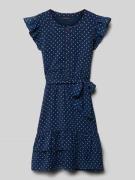 Guess Kleid mit Knopfleiste und Bindegürtel in Blau, Größe 152
