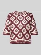 Jake*s Collection Strickshirt im semitransparenten Design mit Rundhals...