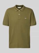 Gant Poloshirt mit Label-Stitching in Oliv, Größe 4XL