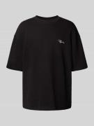 Pegador Oversized T-Shirt mit Label-Stitching in Black, Größe L